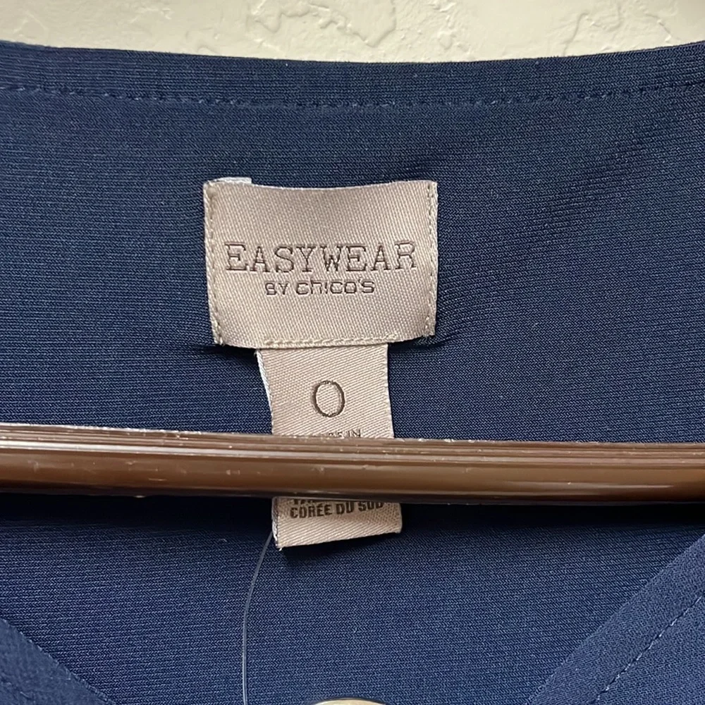 Chicos dressy navy top. Size small. Fully lined. New with tags - Picture 2 of 7